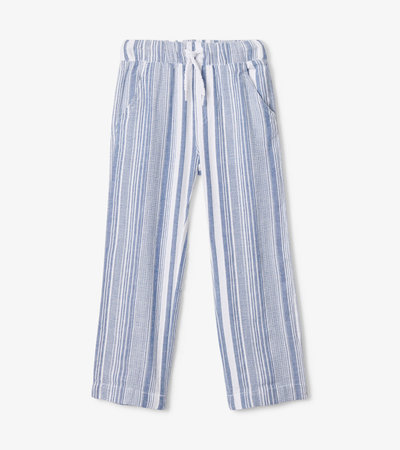 Buy ALL Plus Size Women Navy Blue White Regular Fit Striped Trousers -  Trousers for Women 9315763 | Myntra
