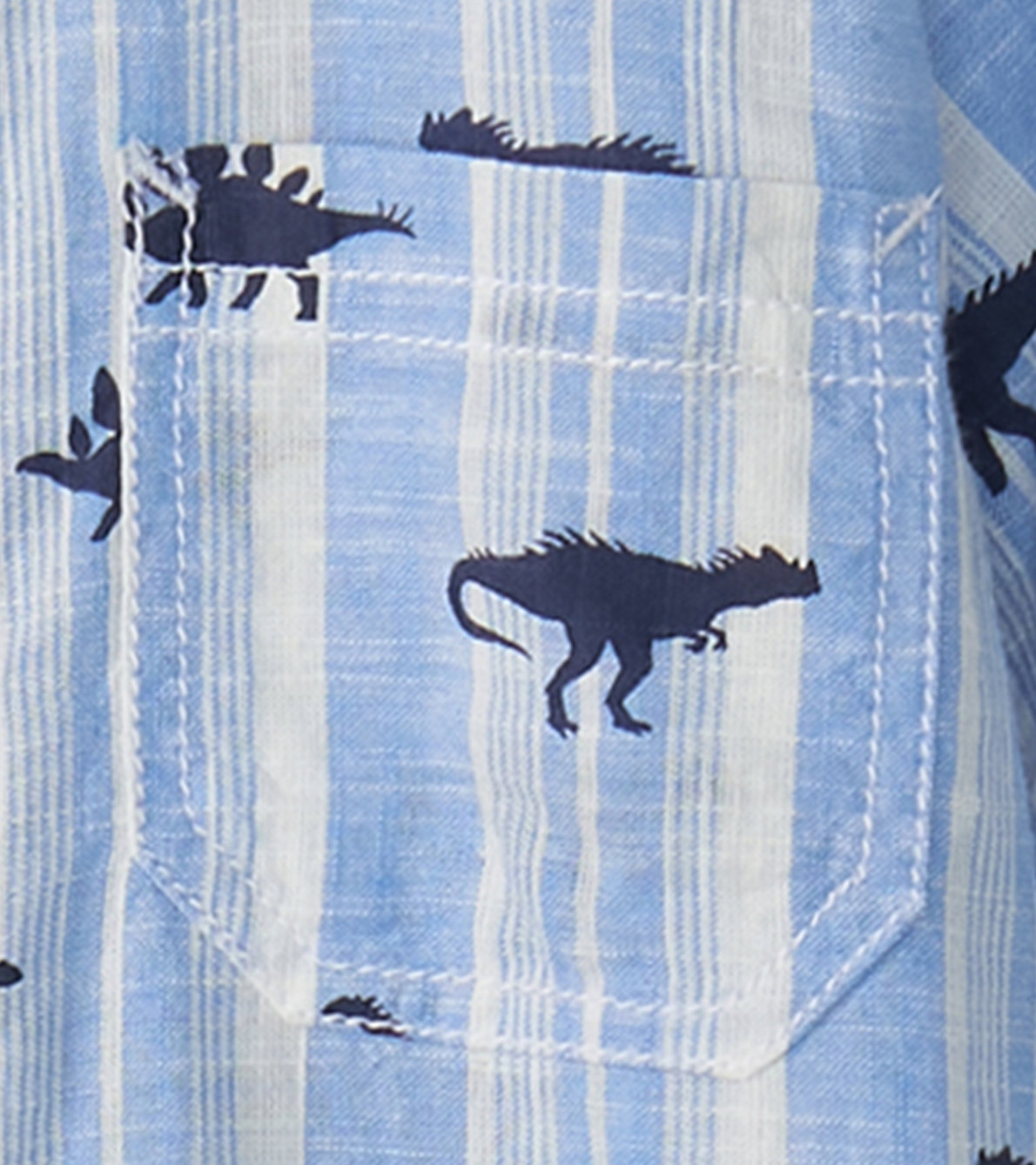 Agrandir l'image de Chemise boutonnée – Dinosaures sur rayures