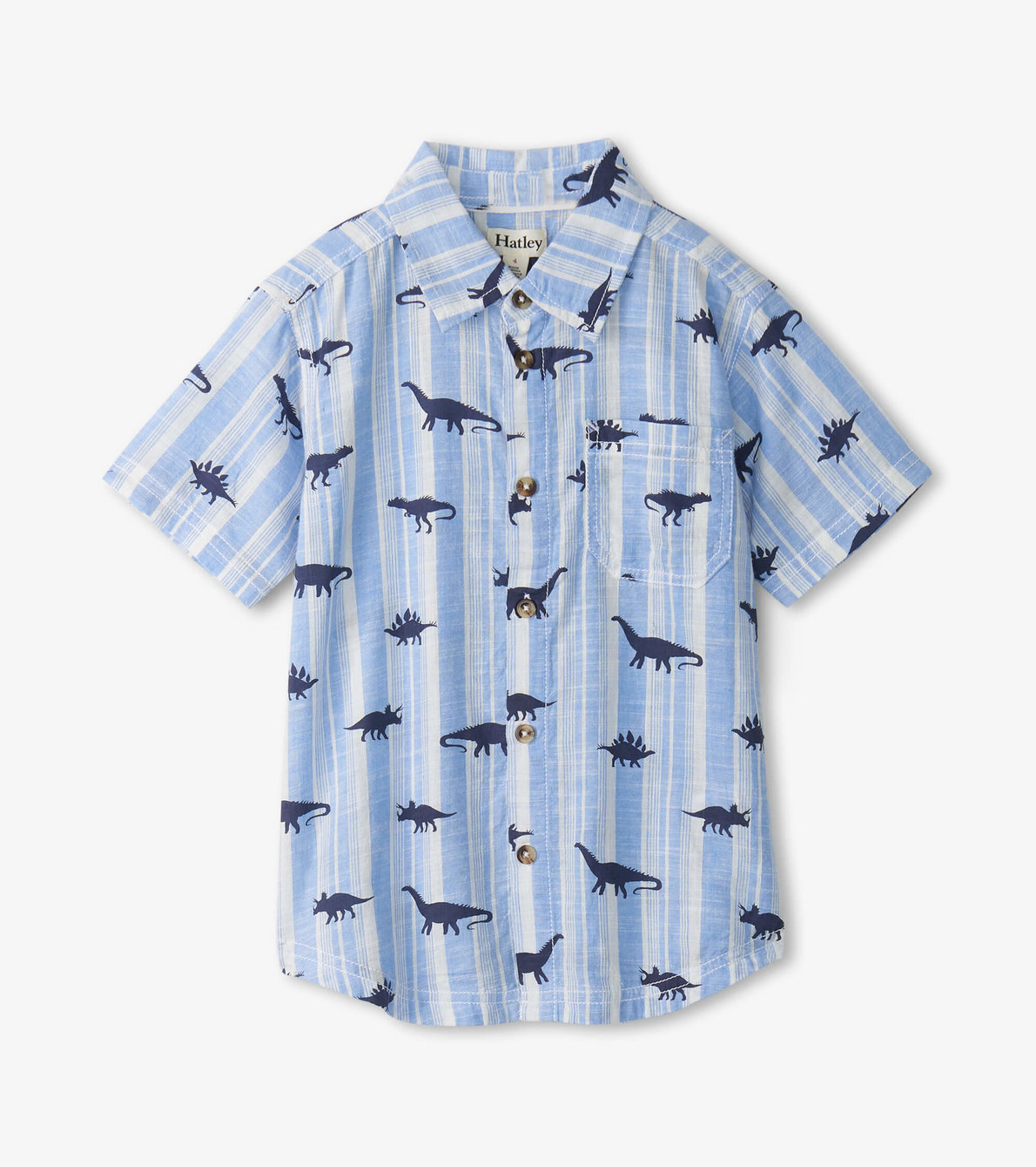 View larger image of Boys Dino Stripes Button Down Shirt