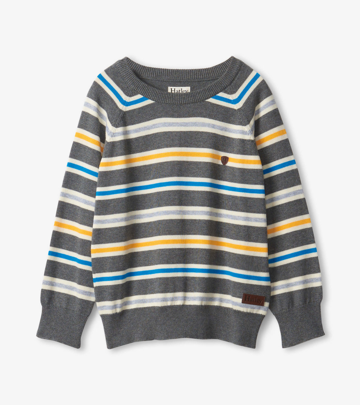 View larger image of Boys Dino Stripes Crew Neck Sweater