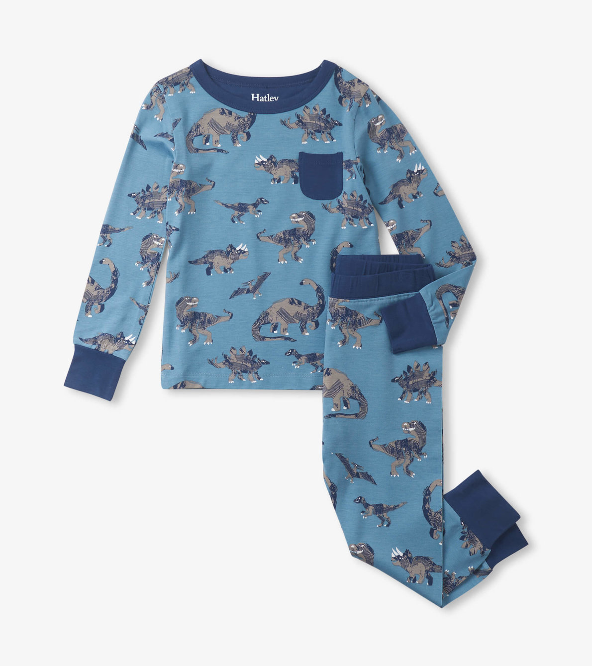 View larger image of Boys Dinosaur Bamboo Pajama Set