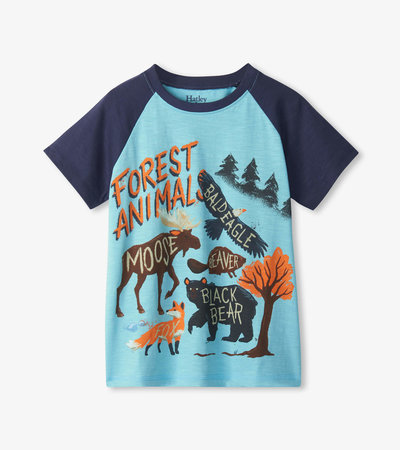 Boys Forest Animals Raglan T-Shirt