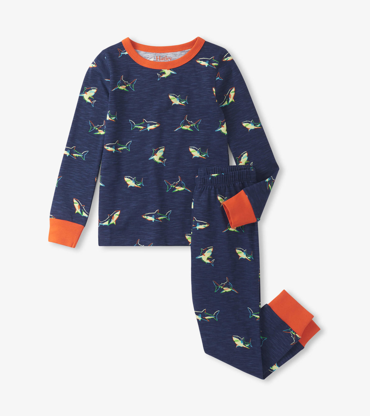 Agrandir l'image de Pyjama en coton – Requins fluorescents