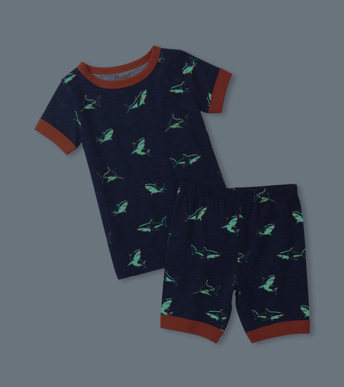 View larger image of Boys Glow Sharks Short Pajama Set
