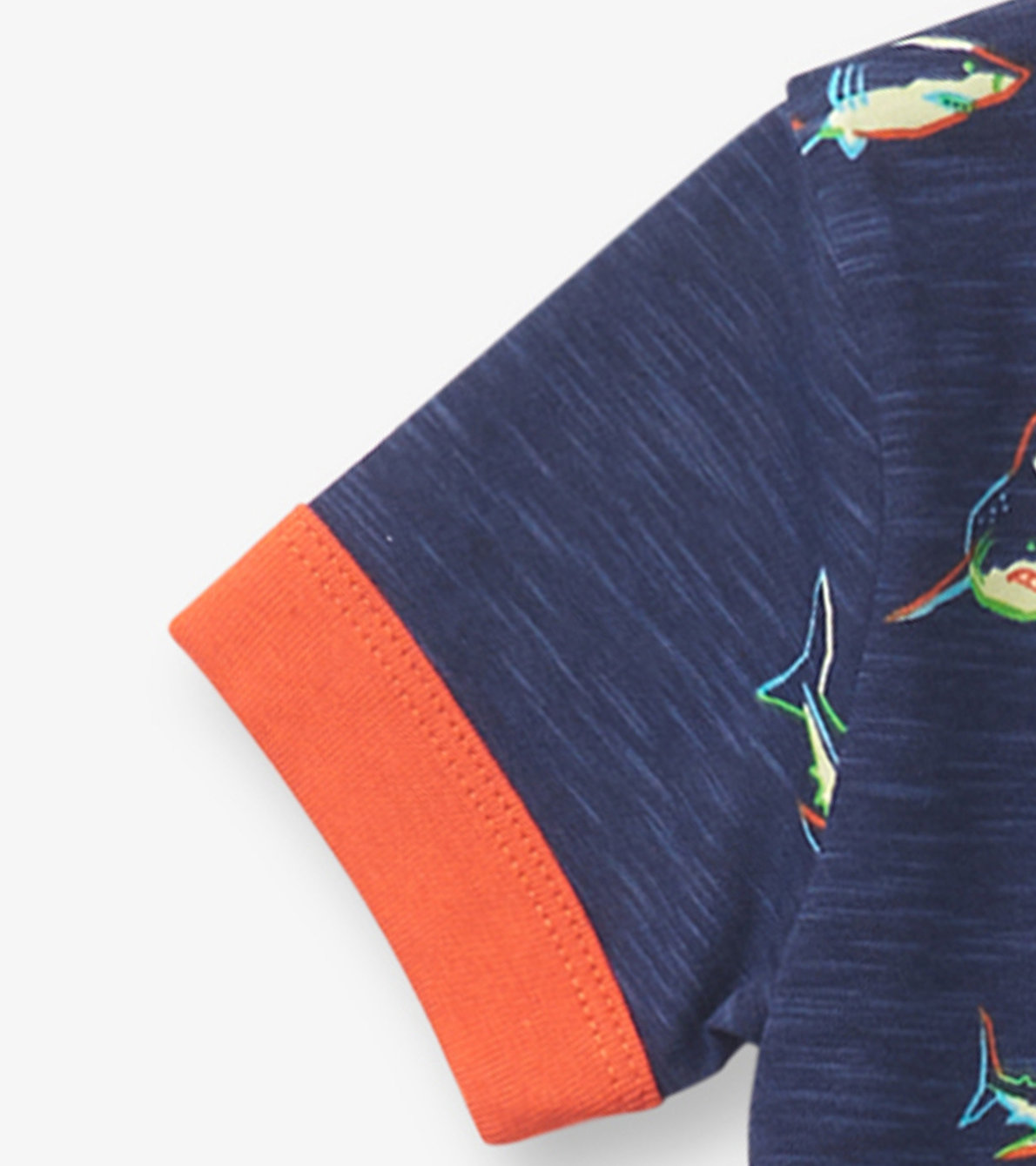 Agrandir l'image de Pyjama court en coton – Requins fluorescents