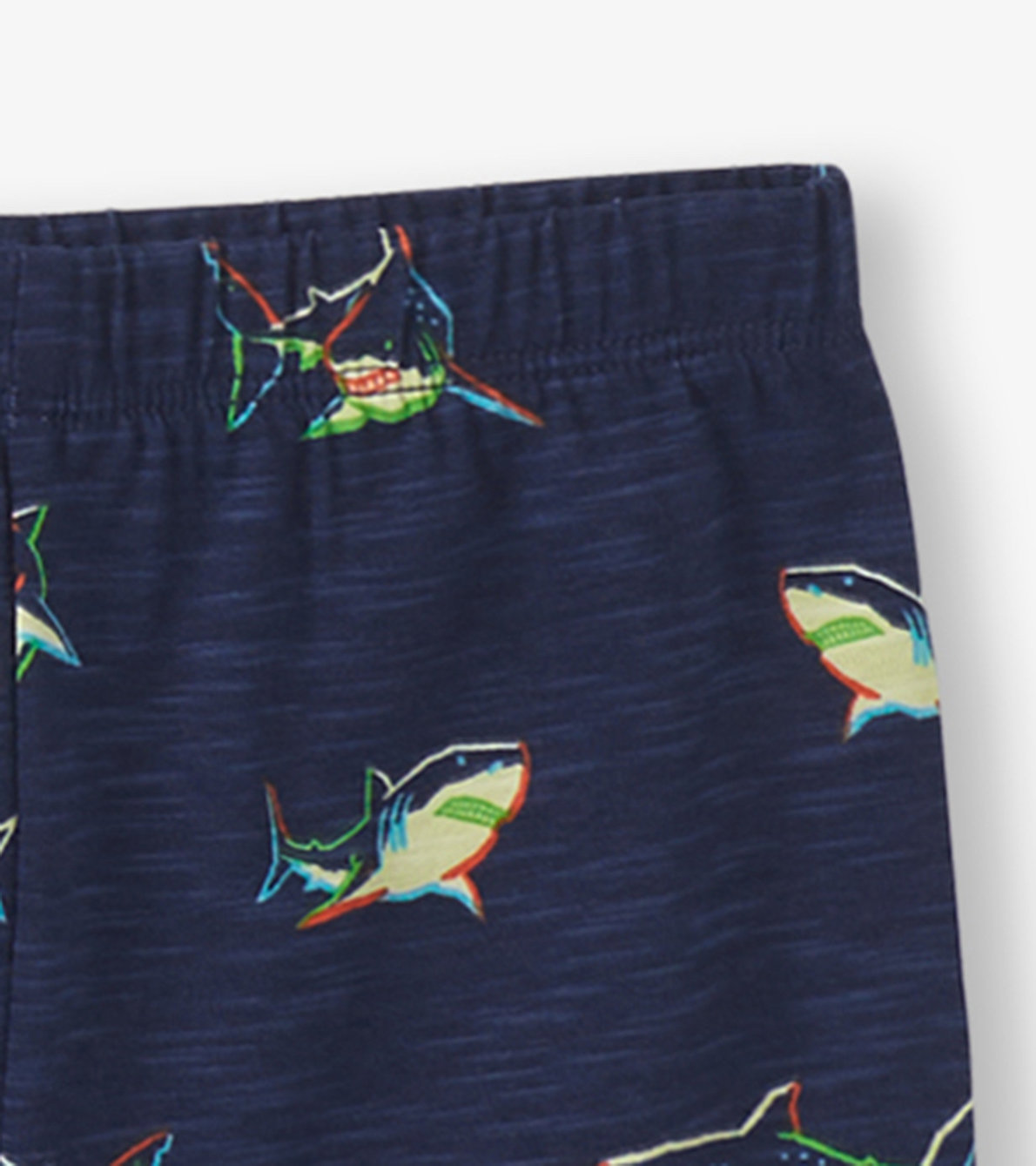Agrandir l'image de Pyjama court en coton – Requins fluorescents