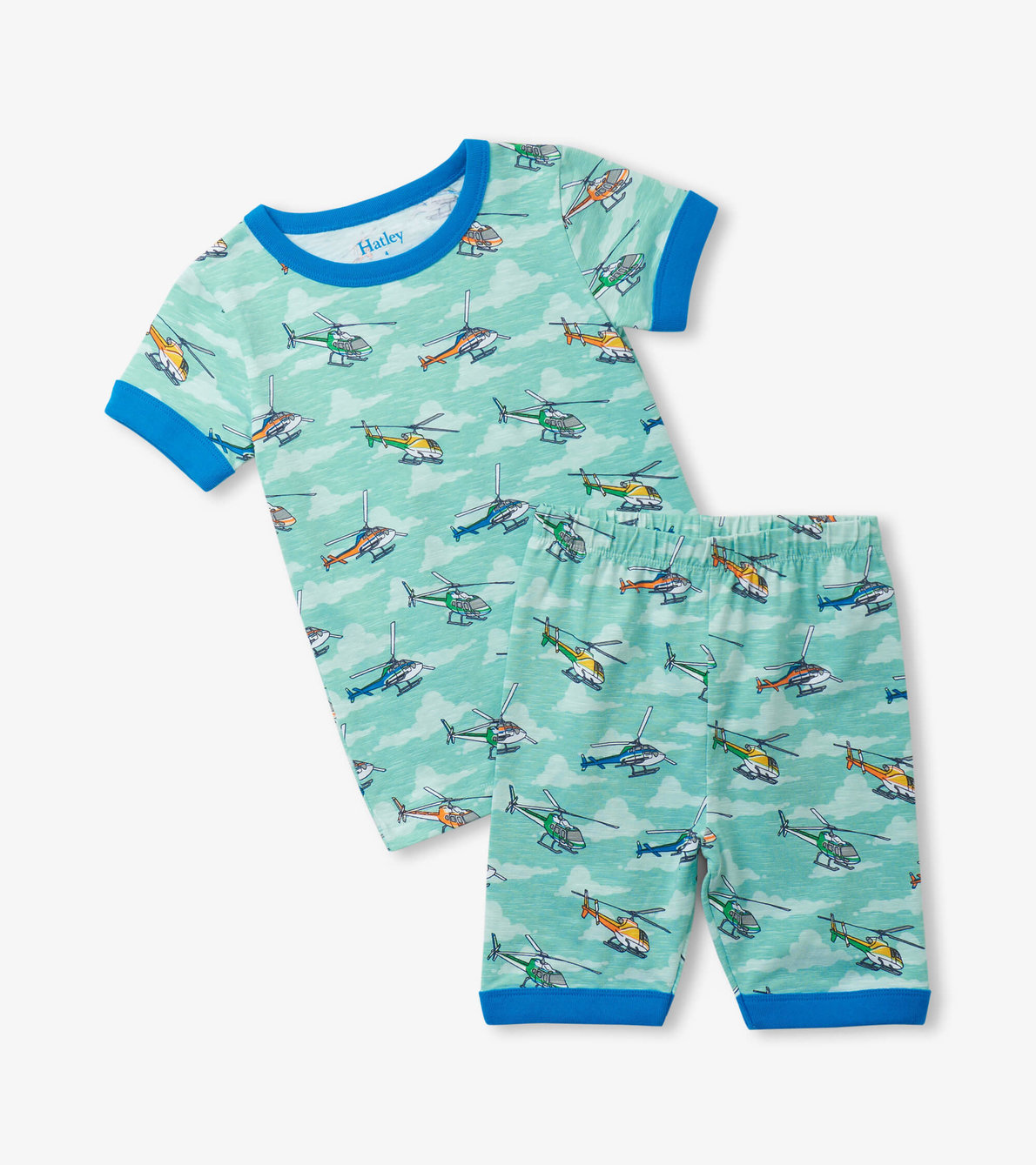 Agrandir l'image de Pyjama court en coton – Hélicoptères