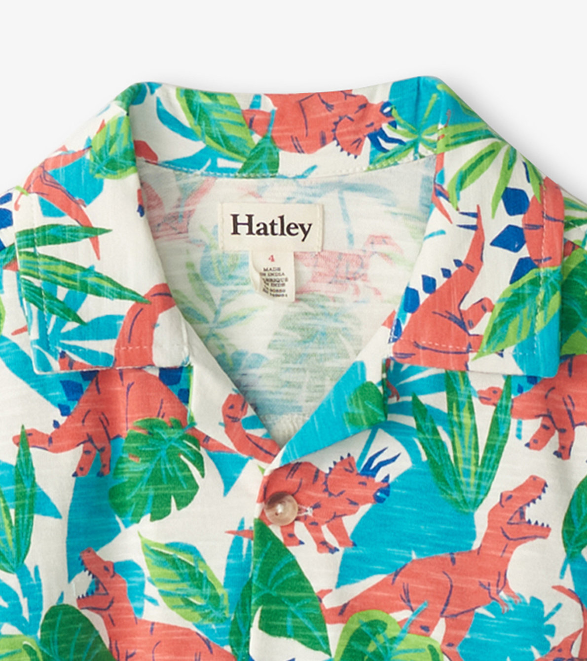 Agrandir l'image de Chemise boutonnée en jersey – Dinosaures dans la jungle
