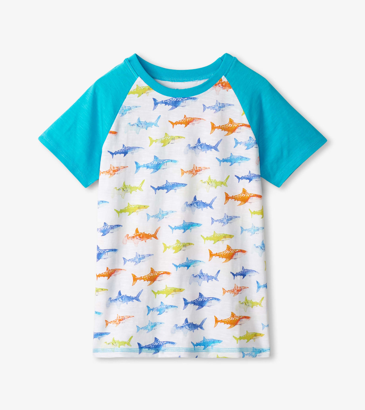 Agrandir l'image de T-shirt à manches raglan – Requins peints