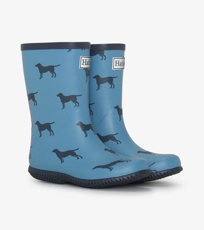 Boys Preppy Dogs Packable Rain Boots