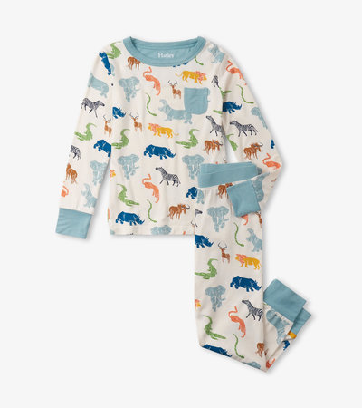 Boys Scratchy Safari Bamboo Pajama Set