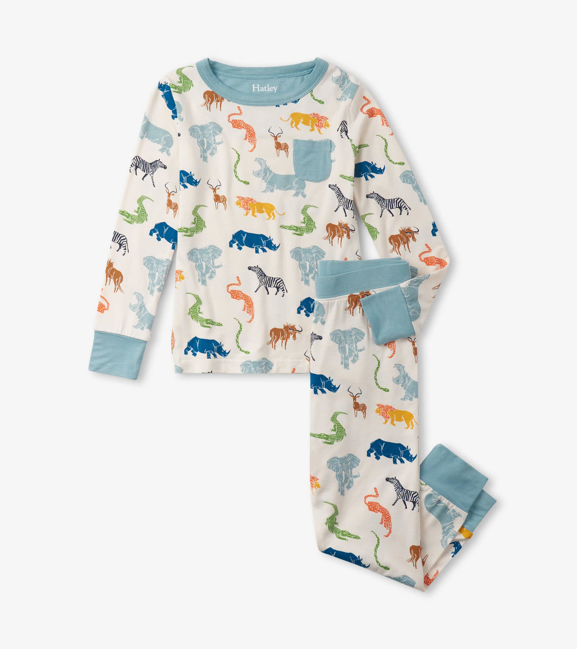 View larger image of Boys Scratchy Safari Bamboo Pajama Set