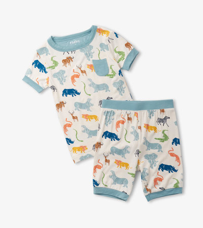 Boys Scratchy Safari Bamboo Short Pajama Set