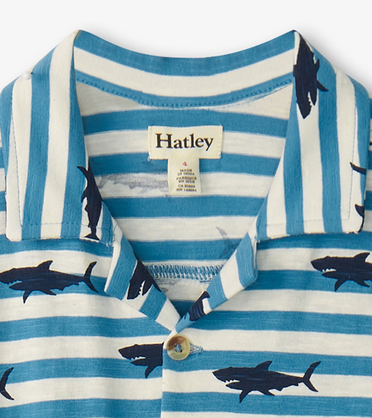 View larger image of Boys Shark Stripes Jersey Button Down