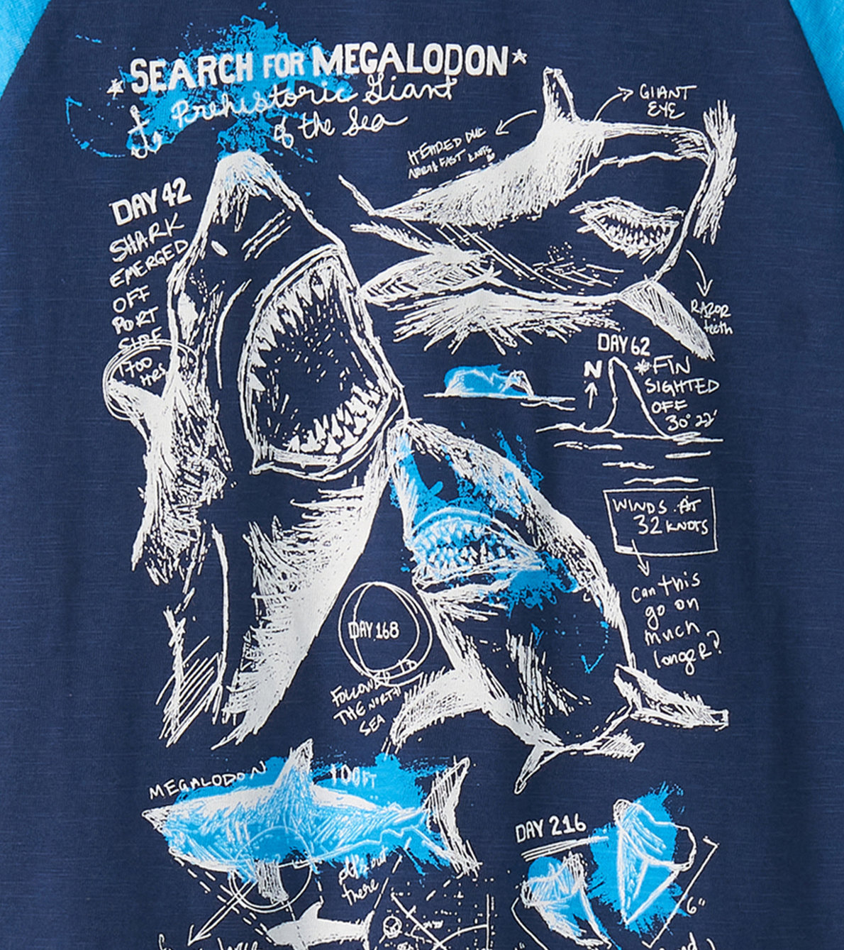 Agrandir l'image de T-shirt à manches raglan – Requins