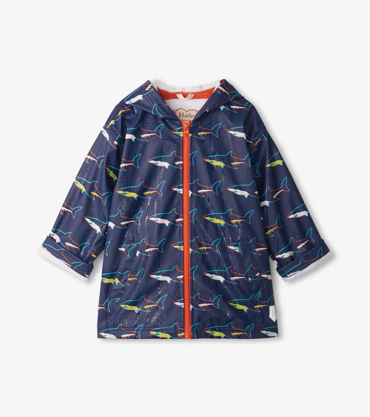 View larger image of Boys Sharks Zip-Up Raincoat