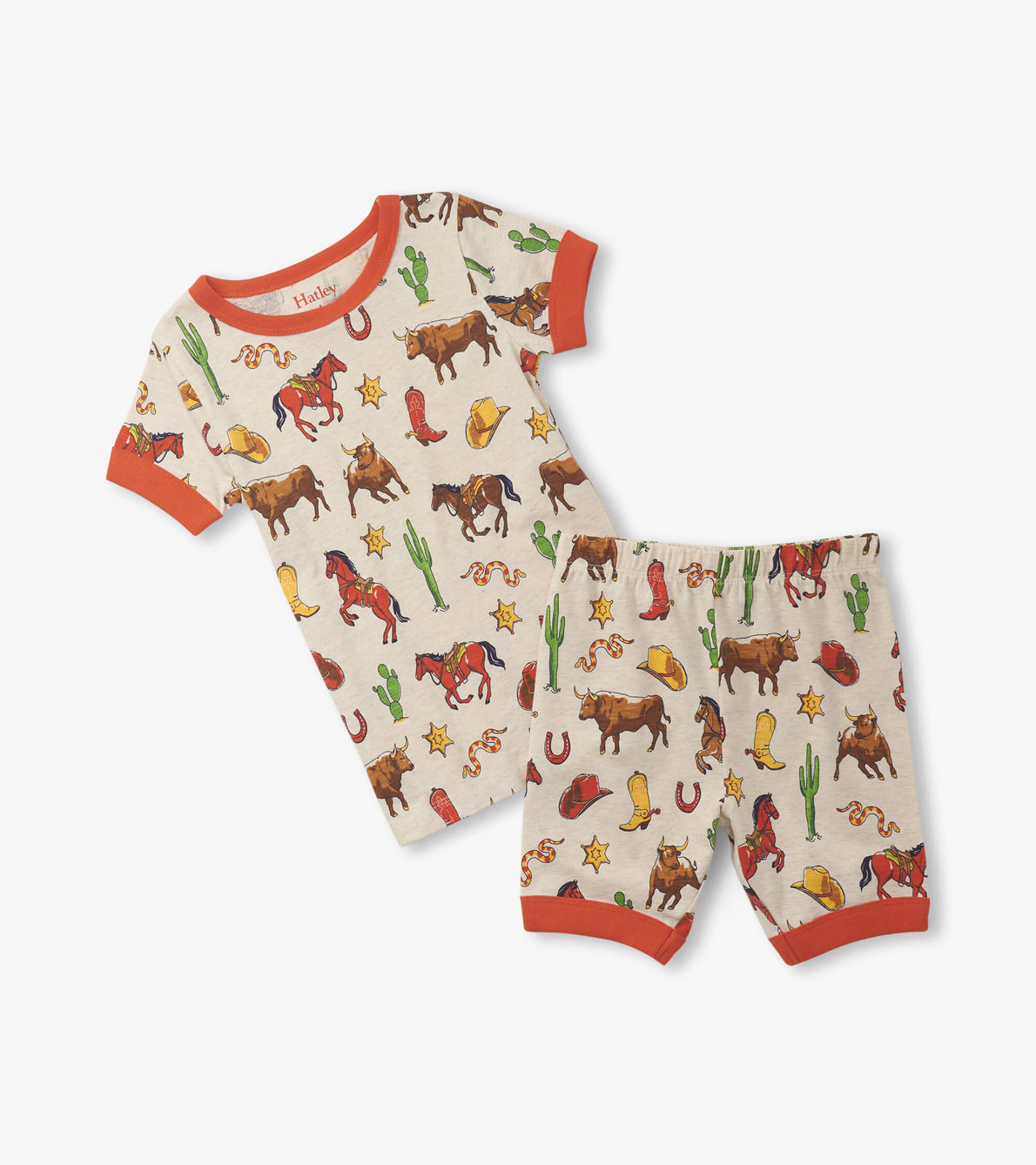 Agrandir l'image de Pyjama court en coton – Motifs rétro de rodéo