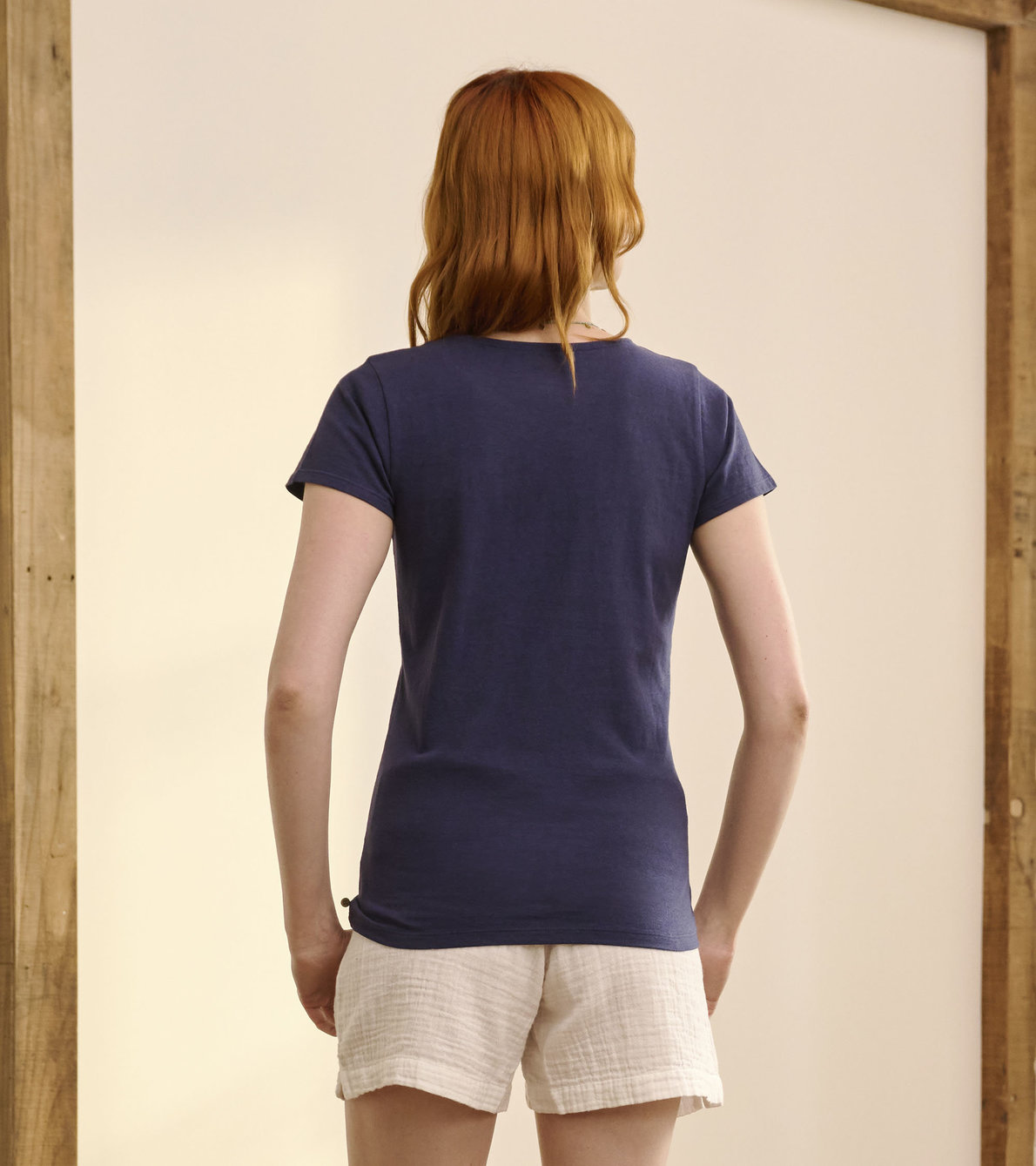 View larger image of Braided Neck Tee - Navy