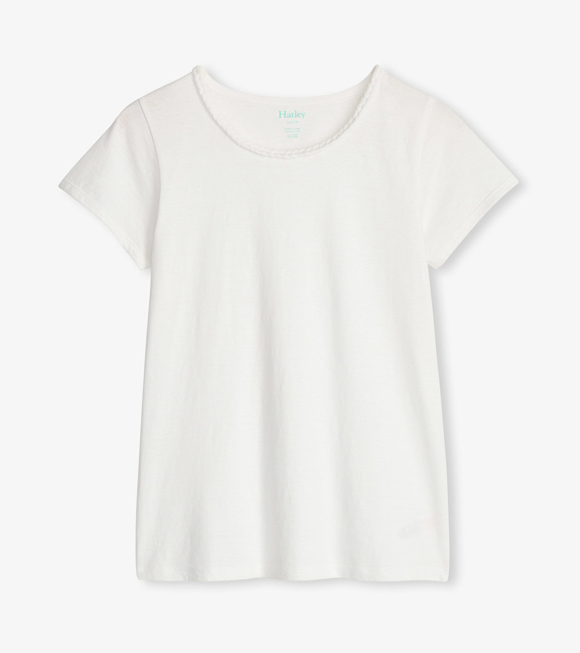 Agrandir l'image de T-shirt à encolure tressée – Blanc