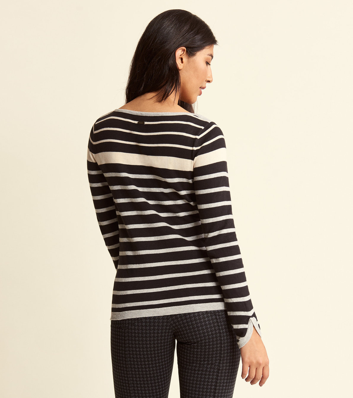 View larger image of Breton Sweater - Black and Grey Stripes