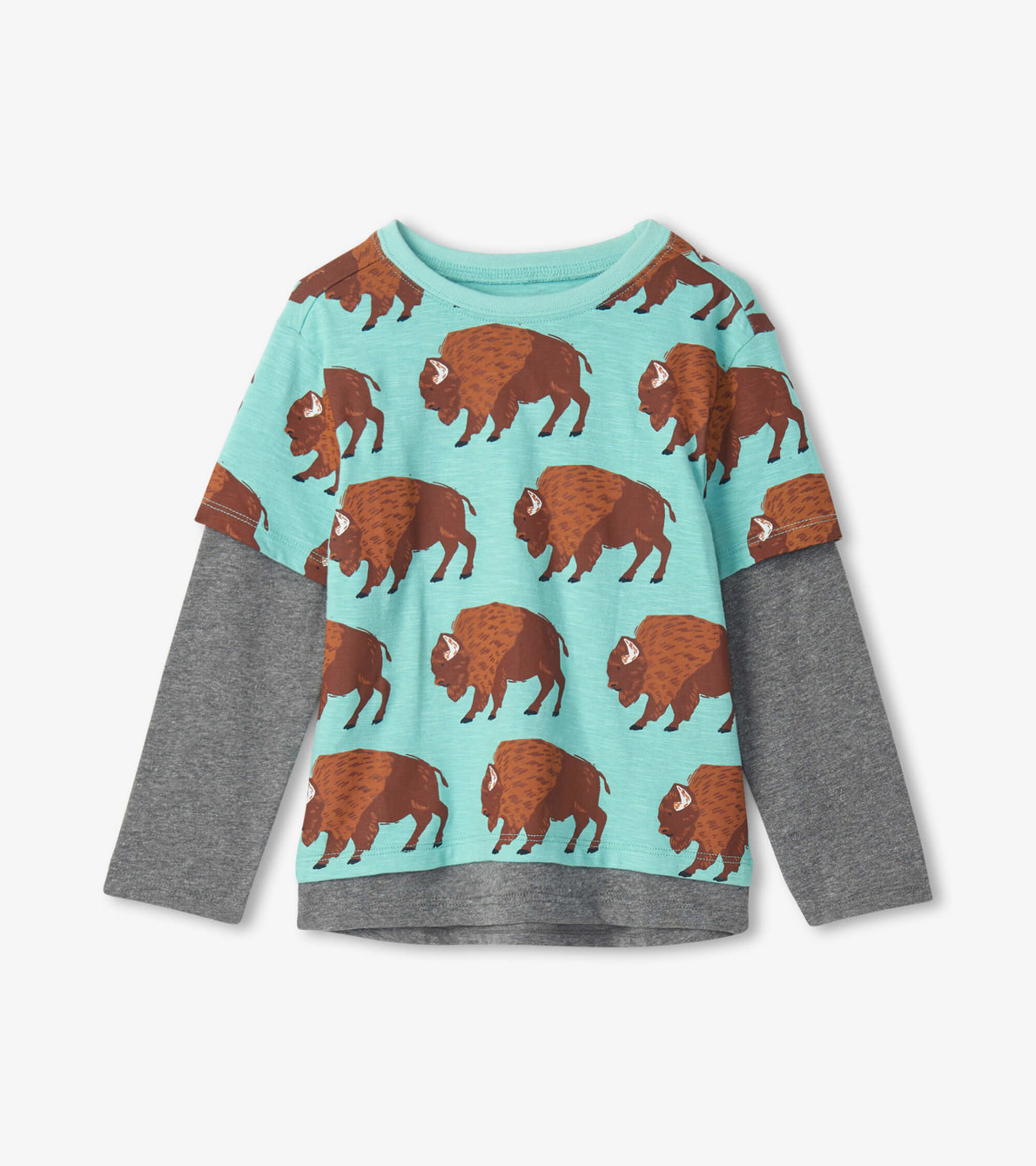 Agrandir l'image de T-shirt trompe-l’œil – Troupeau de bisons