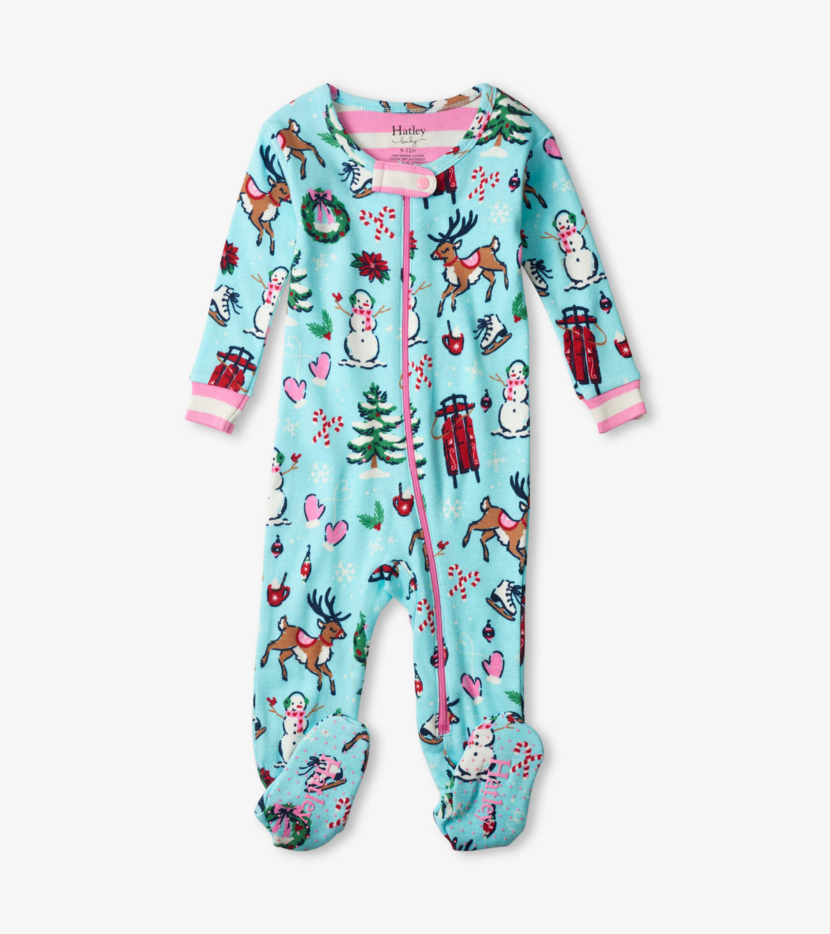 View larger image of Cabin Christmas Organic Cotton Footed Coverall