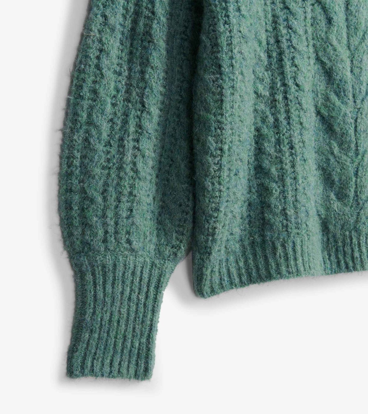 Agrandir l'image de Pull en tricot torsadé – Vert arctique
