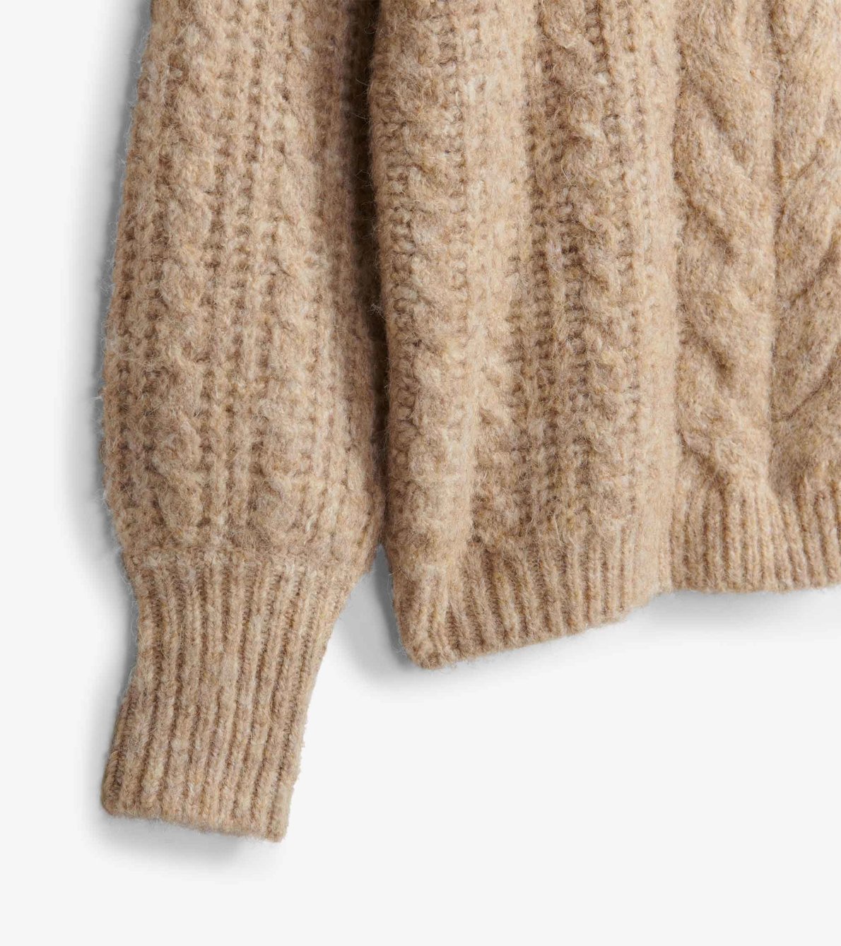 View larger image of Cable Knit Pullover - Oatmeal Melange
