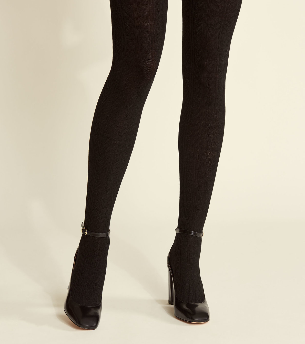 View larger image of Cable Knit Tights - Black