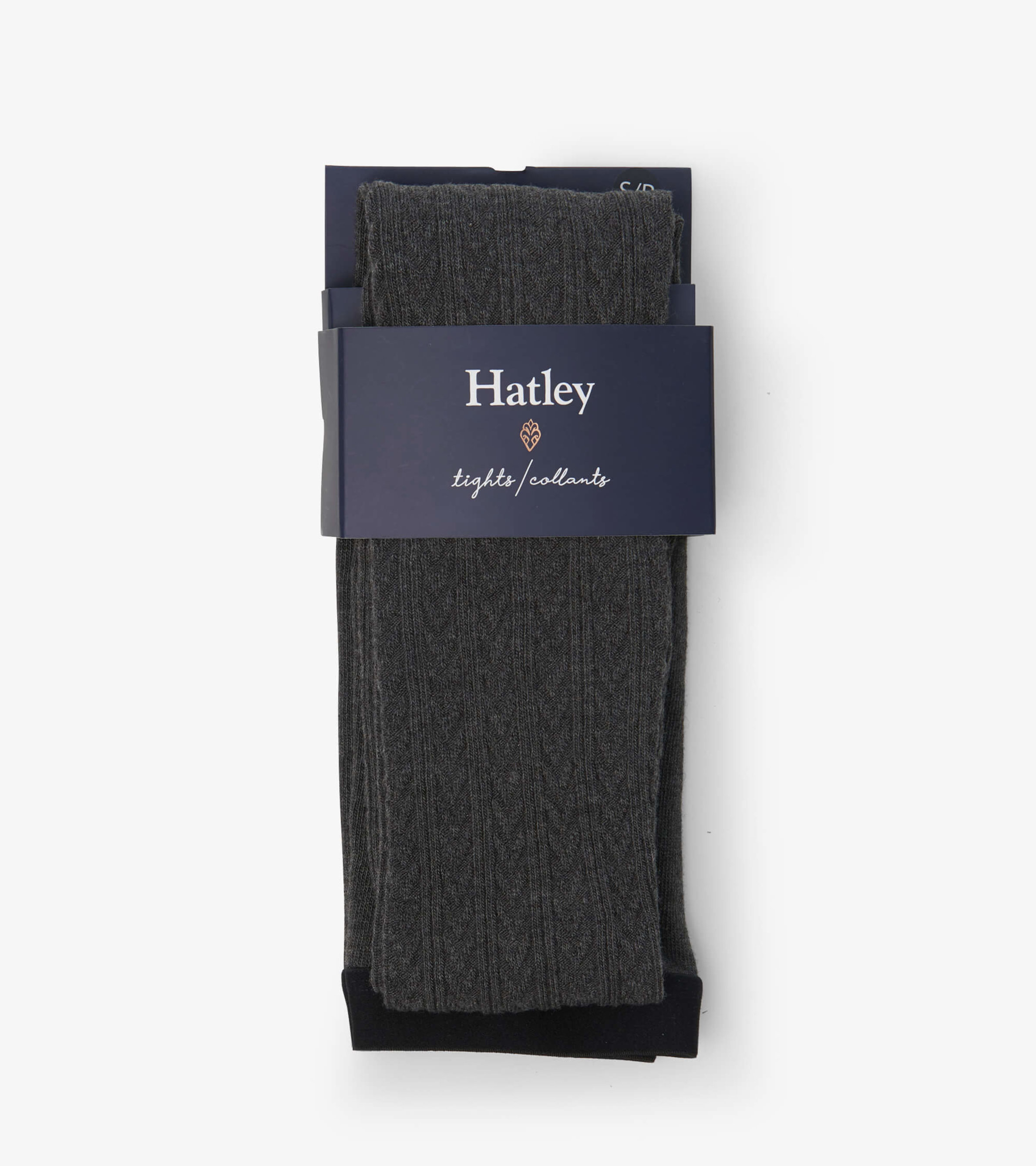 Cable Knit Tights - Charcoal Melange - Hatley UK