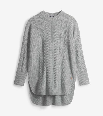 Cable Knit Tunic - Grey Melange