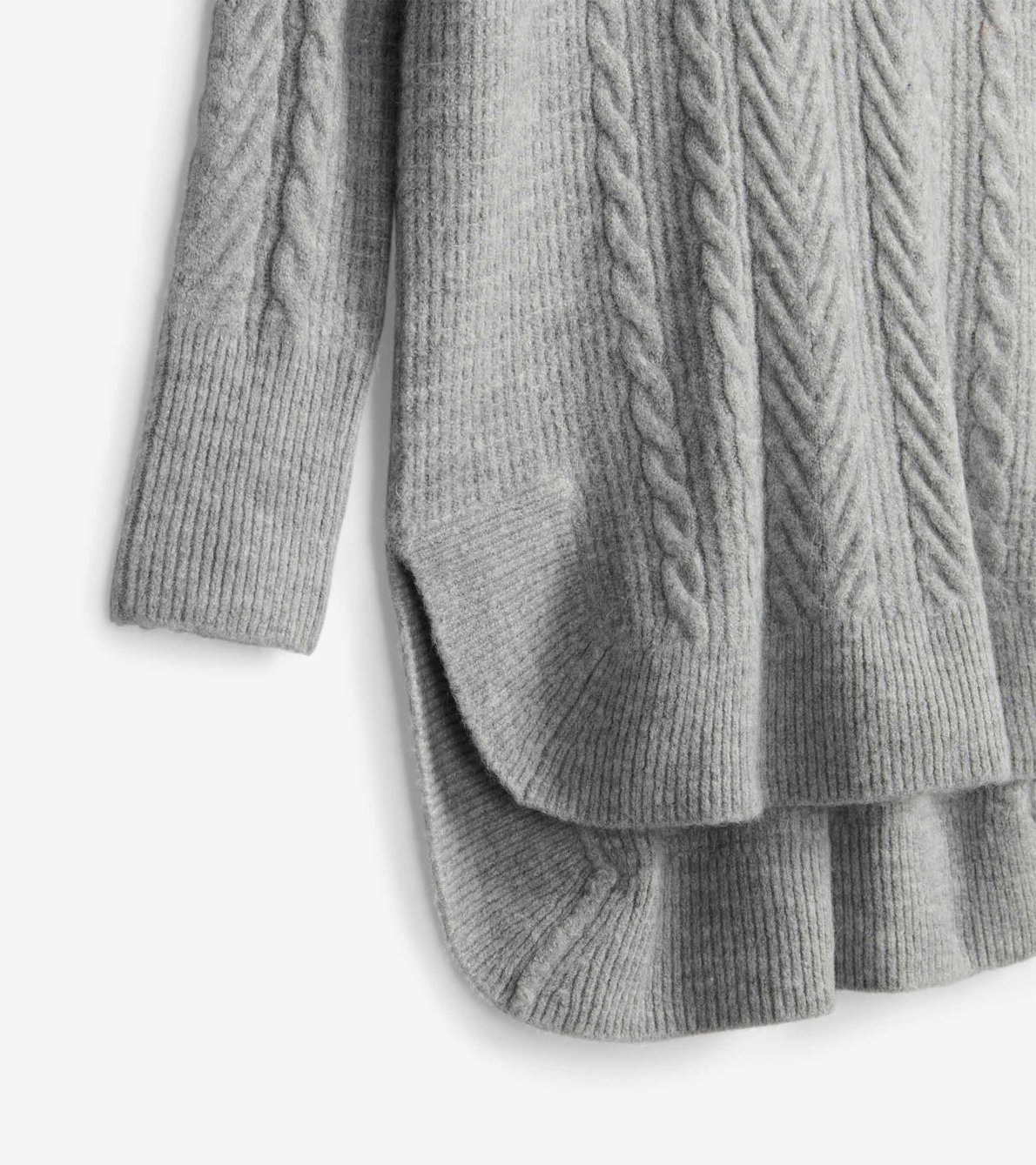 View larger image of Cable Knit Tunic - Grey Melange