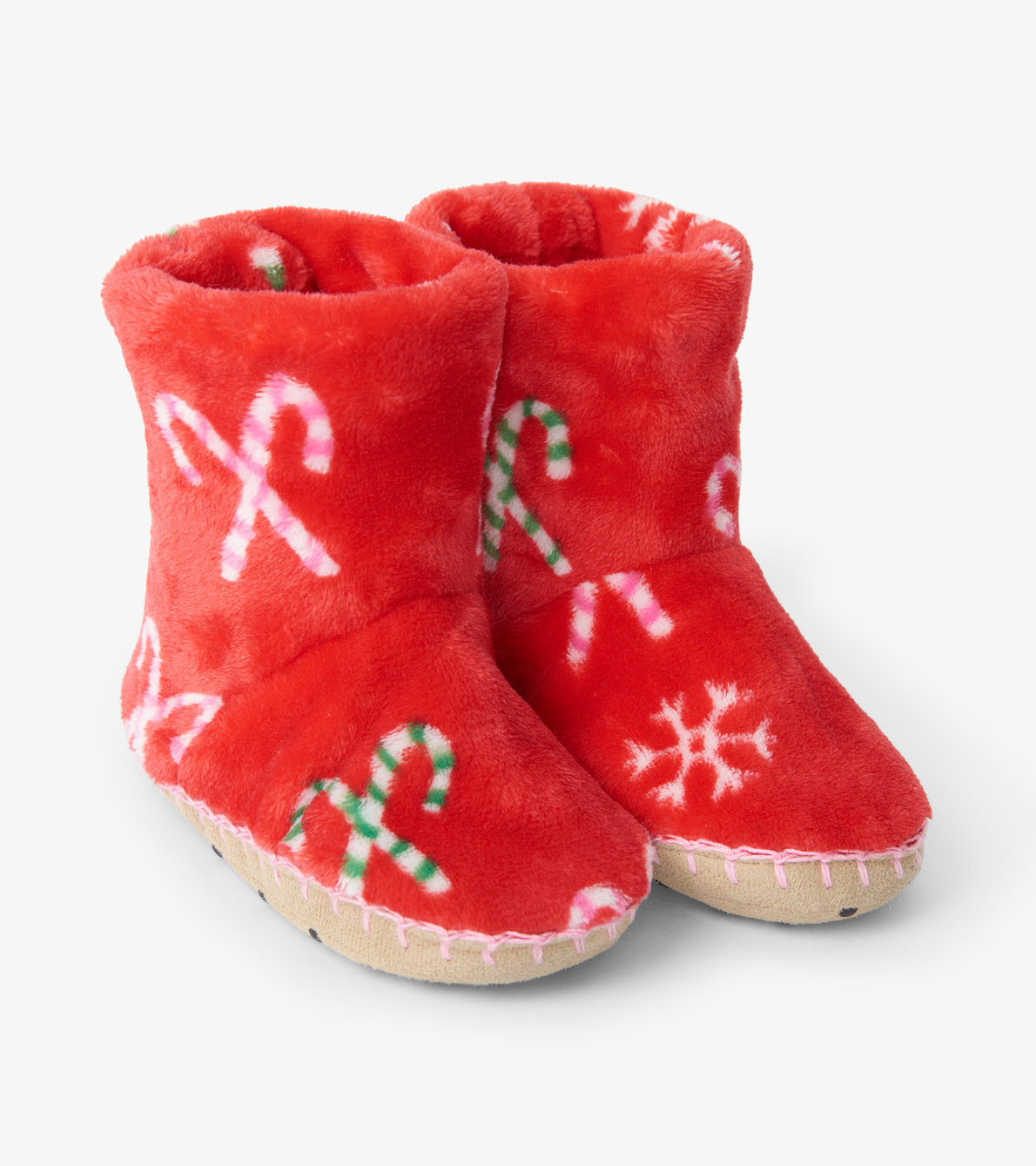 View larger image of Candy Cane Fleece Slippers