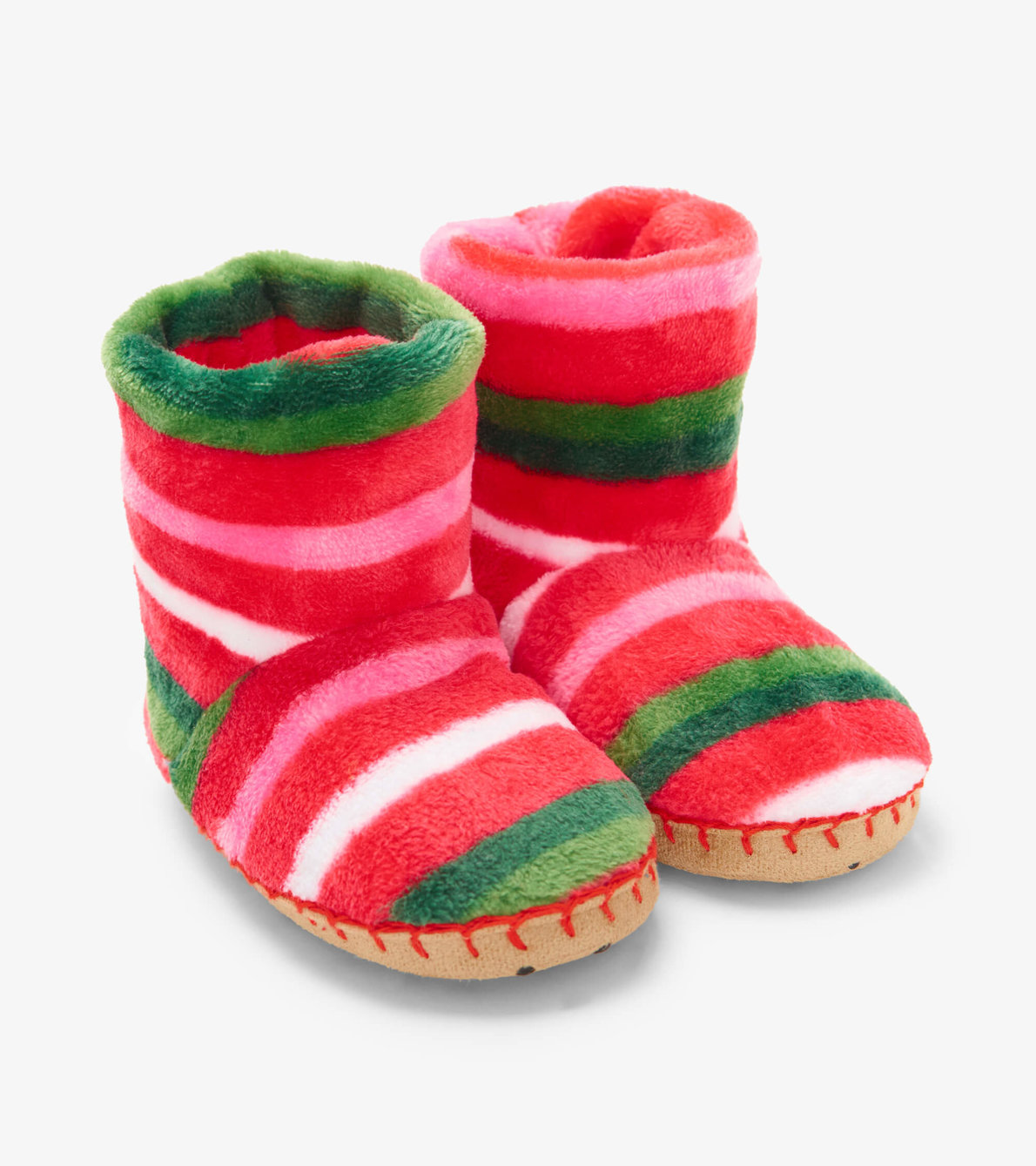 View larger image of Candy Cane Stripes Fleece Slippers