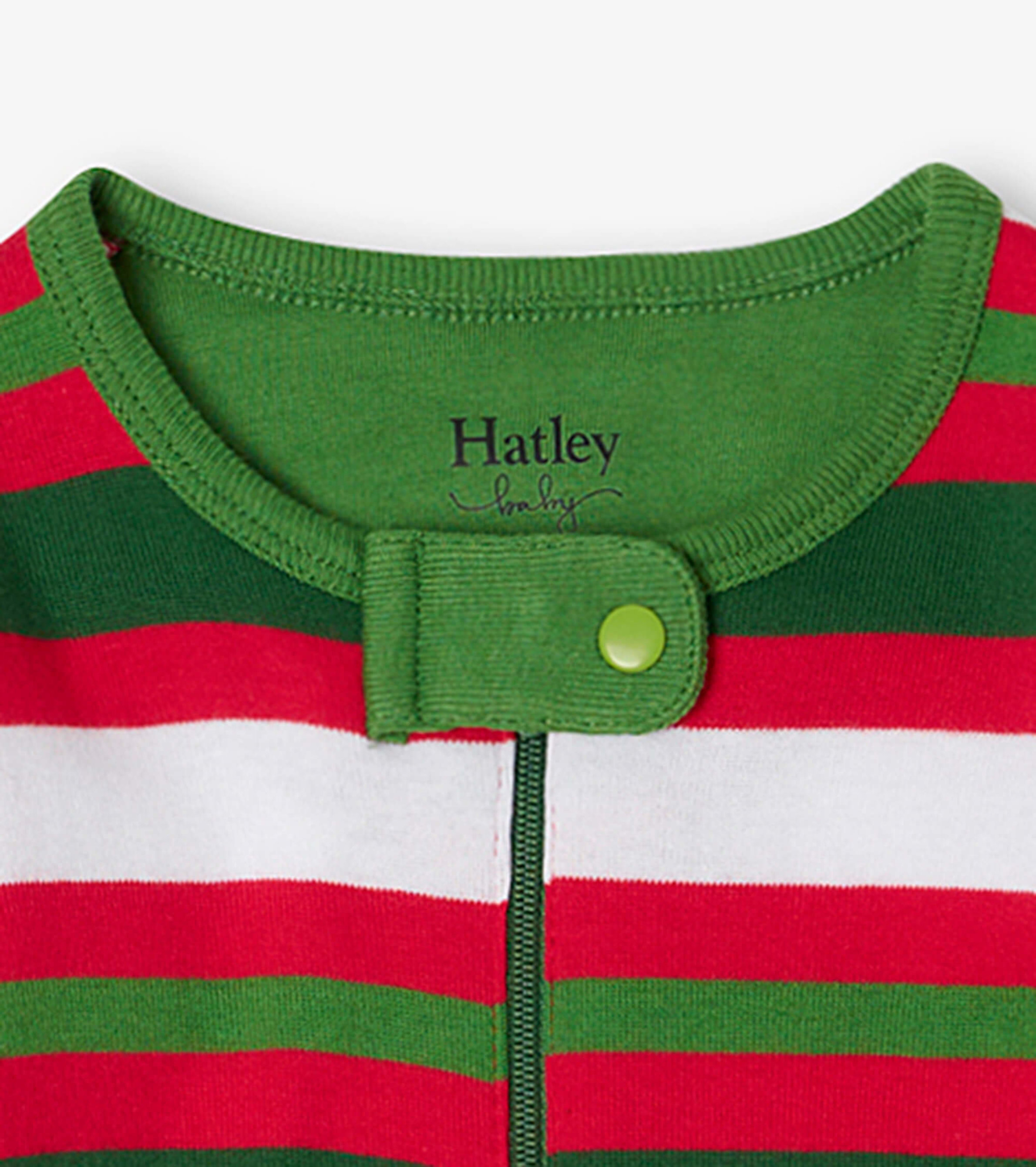 Candy Cane Stripes Organic Cotton Baby Footed Sleeper - Hatley CA