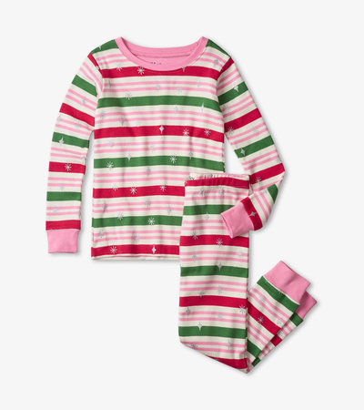 Pyjama en coton biologique – Rayures bonbon