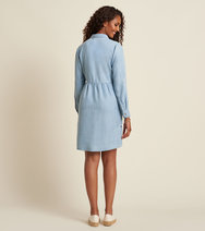 Hatley Anchor Print 100% Cotton Chambray Blue Lightweight Tshirt Dress Size  S