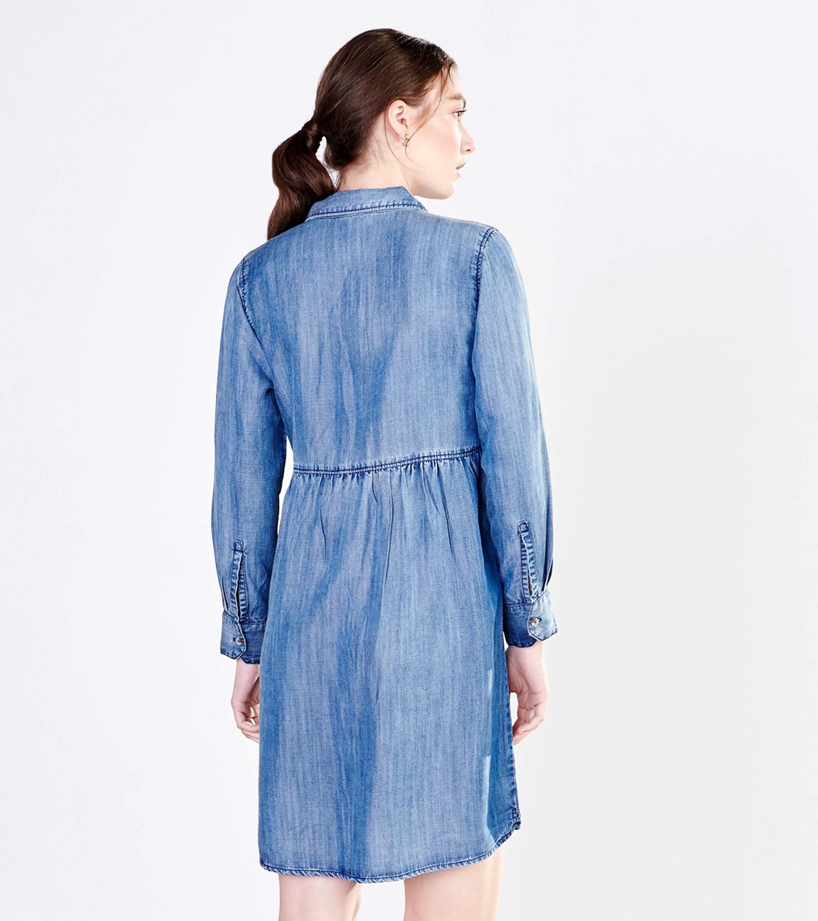 Agrandir l'image de Robe chemise Cara – Bleu moyen délavé