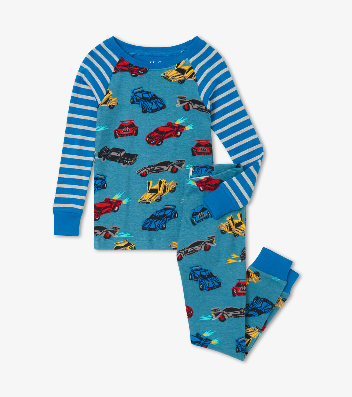 Agrandir l'image de Pyjama en coton biologique avec haut à manches raglan – Voitures