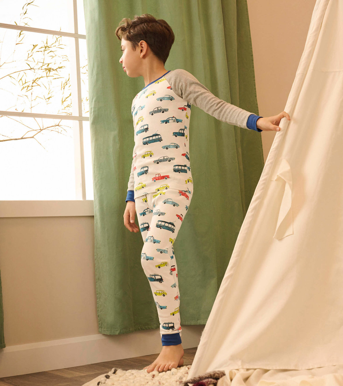 View larger image of Cars Raglan Kids Organic Cotton Pajama Set