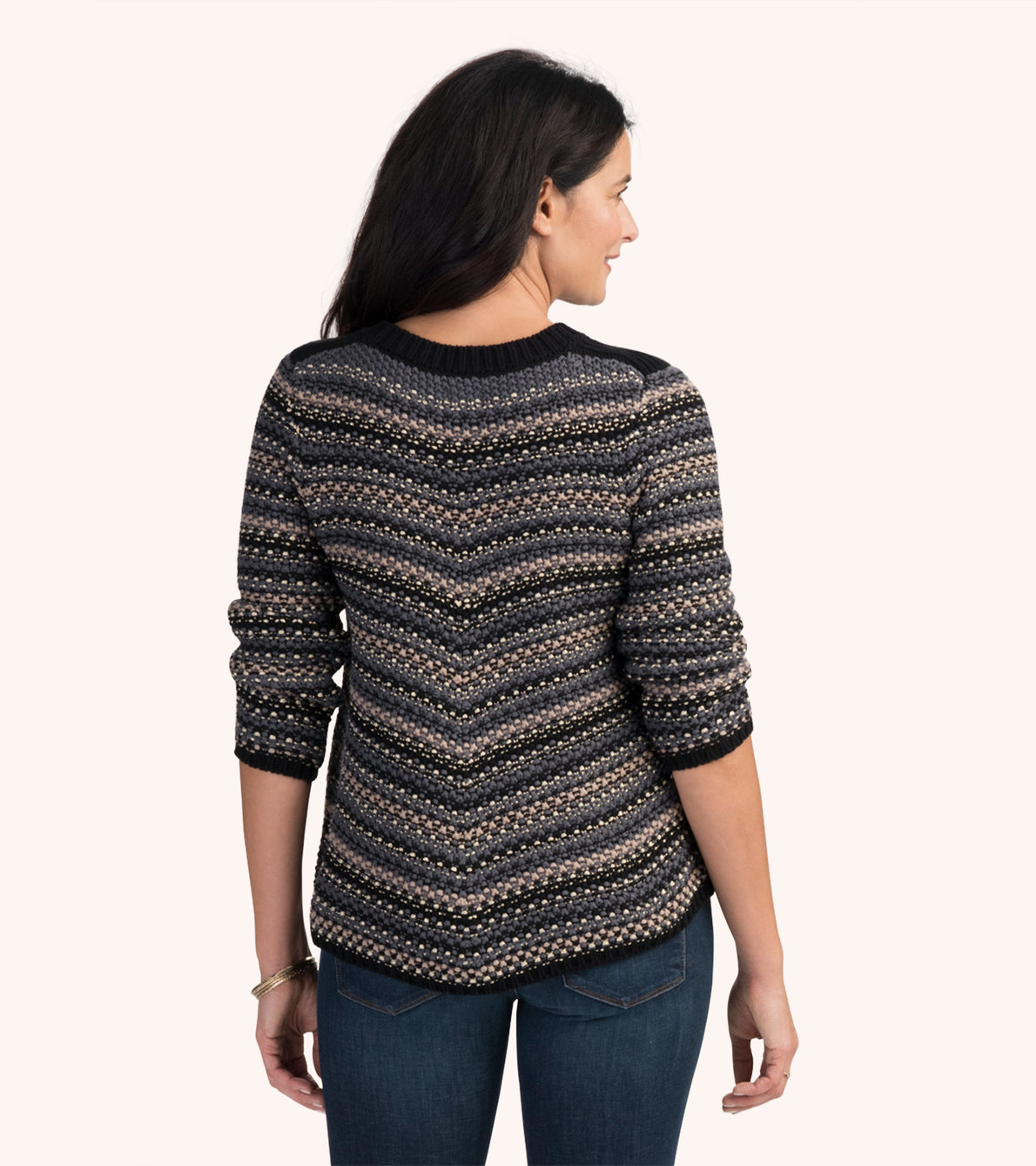 View larger image of Charcoal Chevron Stripes Chelsie Sweater