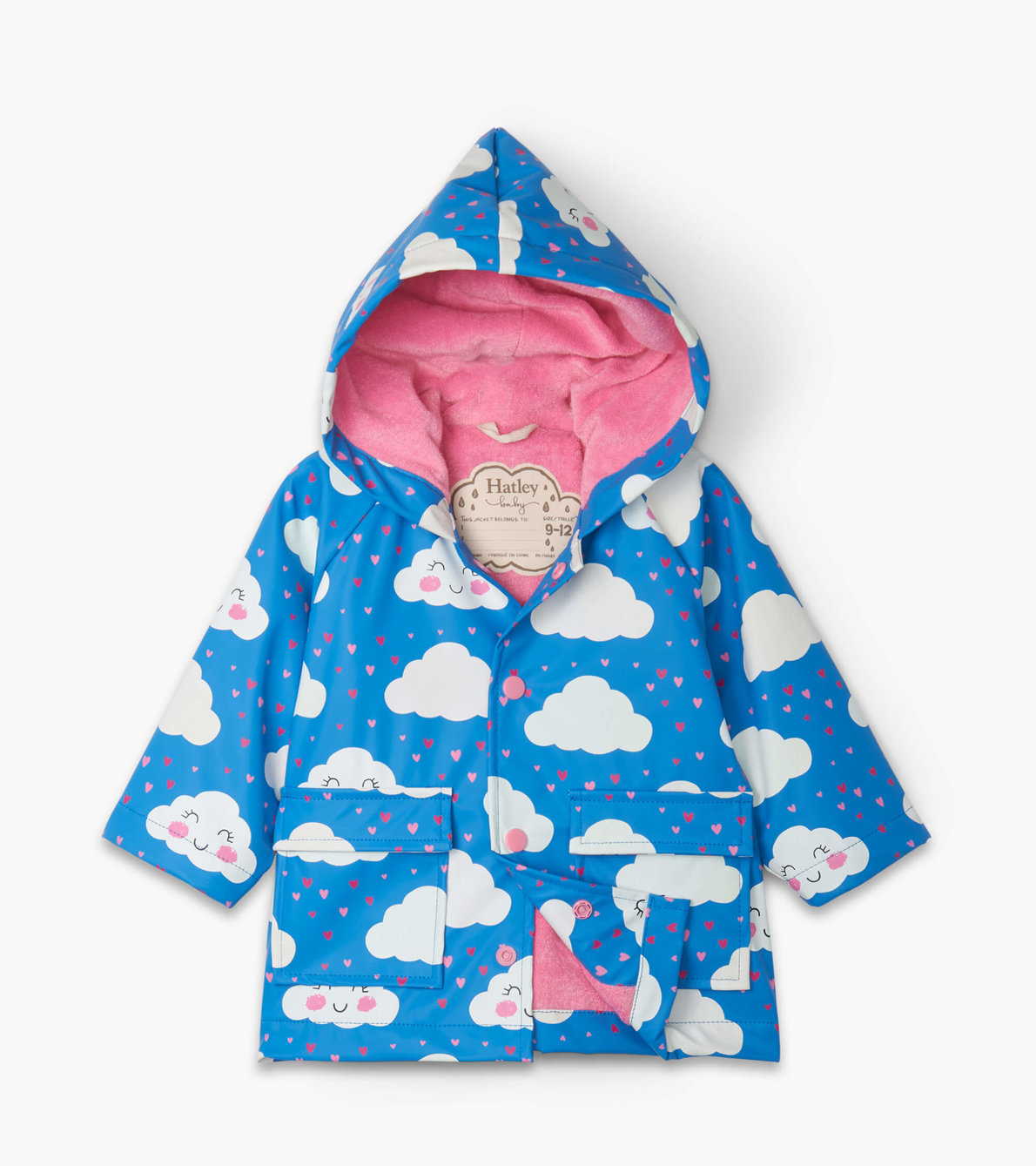 View larger image of Cheerful Clouds Colour Changing Baby Raincoat