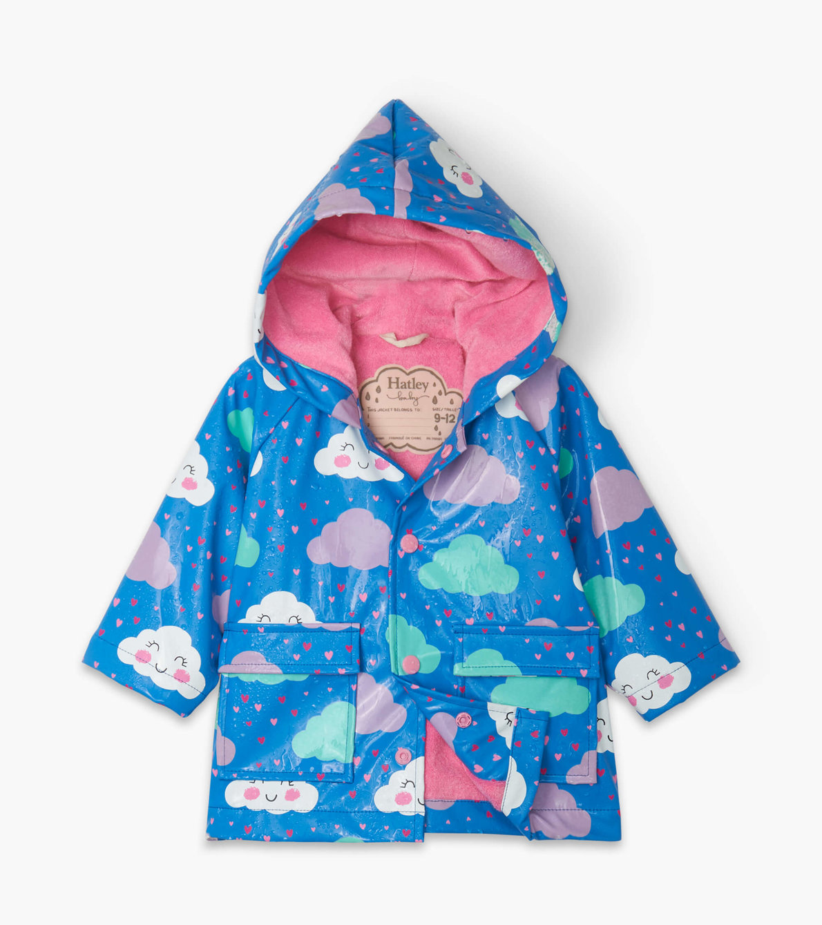 View larger image of Cheerful Clouds Colour Changing Baby Raincoat