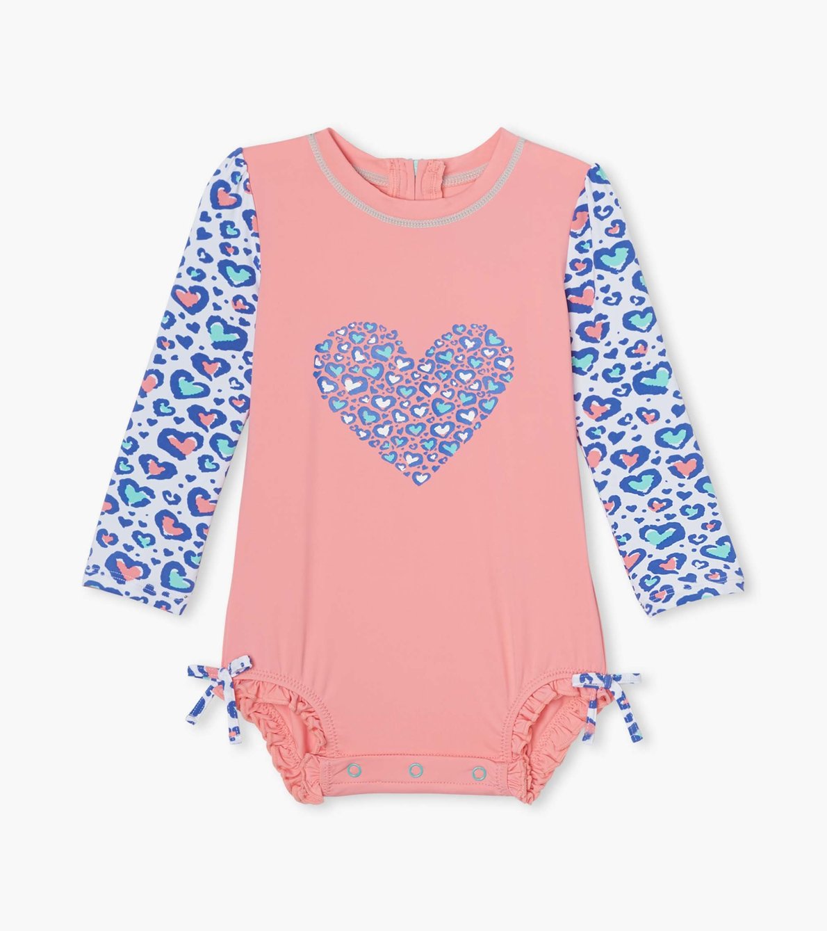 View larger image of Cheetah Hearts Baby Rashguard Swimsuit
