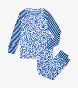 Cheetah Hearts Organic Cotton Raglan Pajama Set
