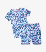 Cheetah Hearts Organic Cotton Short Pajama Set