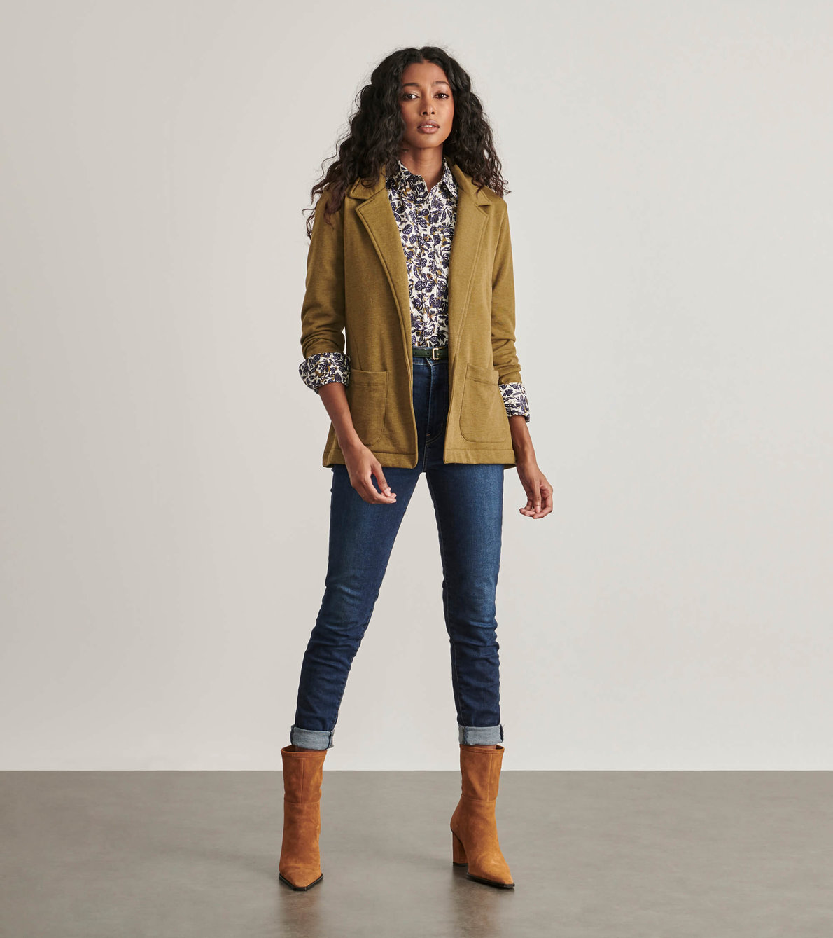View larger image of Chelsea Knit Blazer - Olive