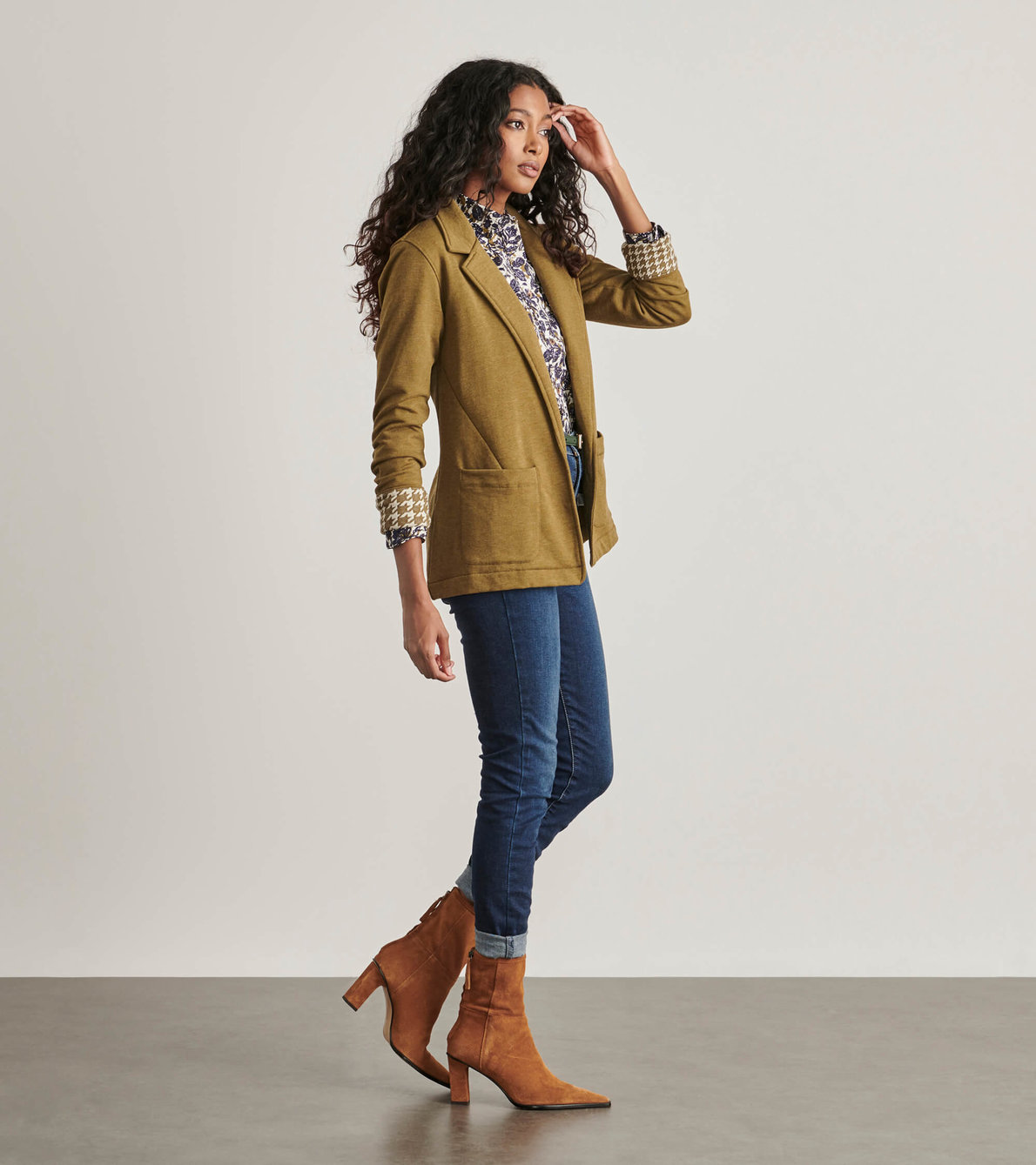 View larger image of Chelsea Knit Blazer - Olive