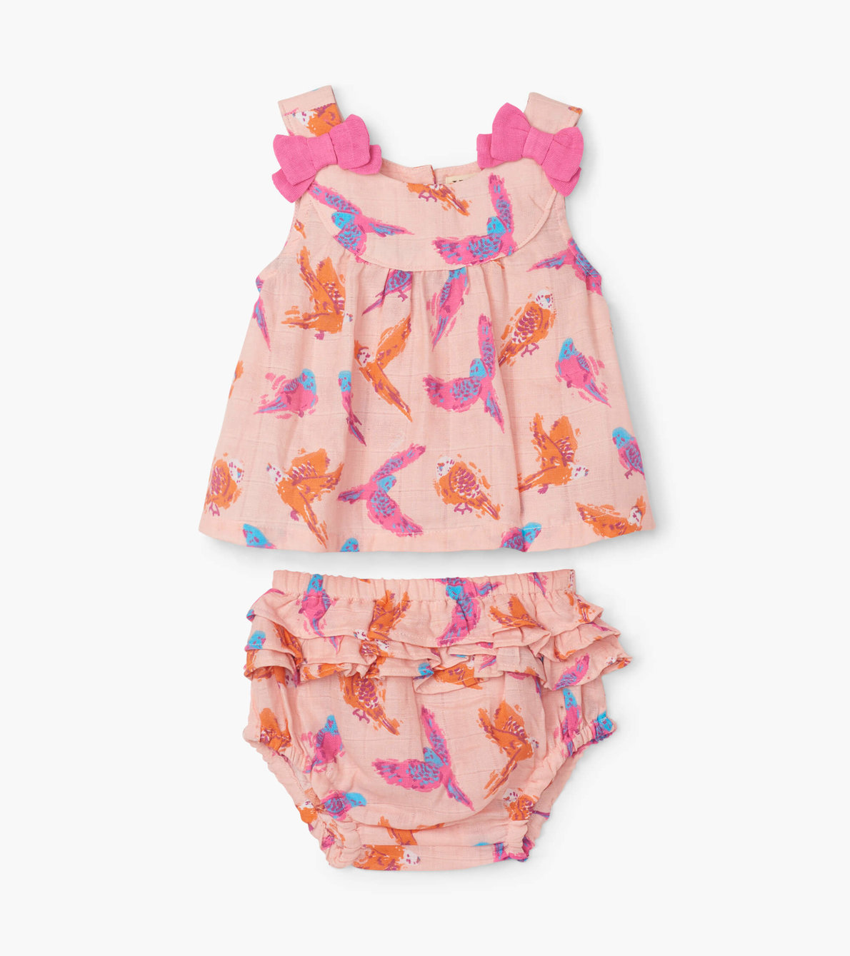 View larger image of Chirpy Budgies Baby Flowy Tank Bloomer Set