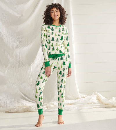 M&Co Green & Grey Cotton Fairisle Heart Print Wide Leg Pyjama Set | M&Co